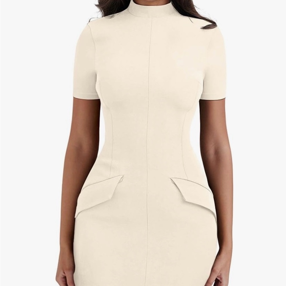 YMDUCH  Casual dress ,  Size L . Color  Beige .